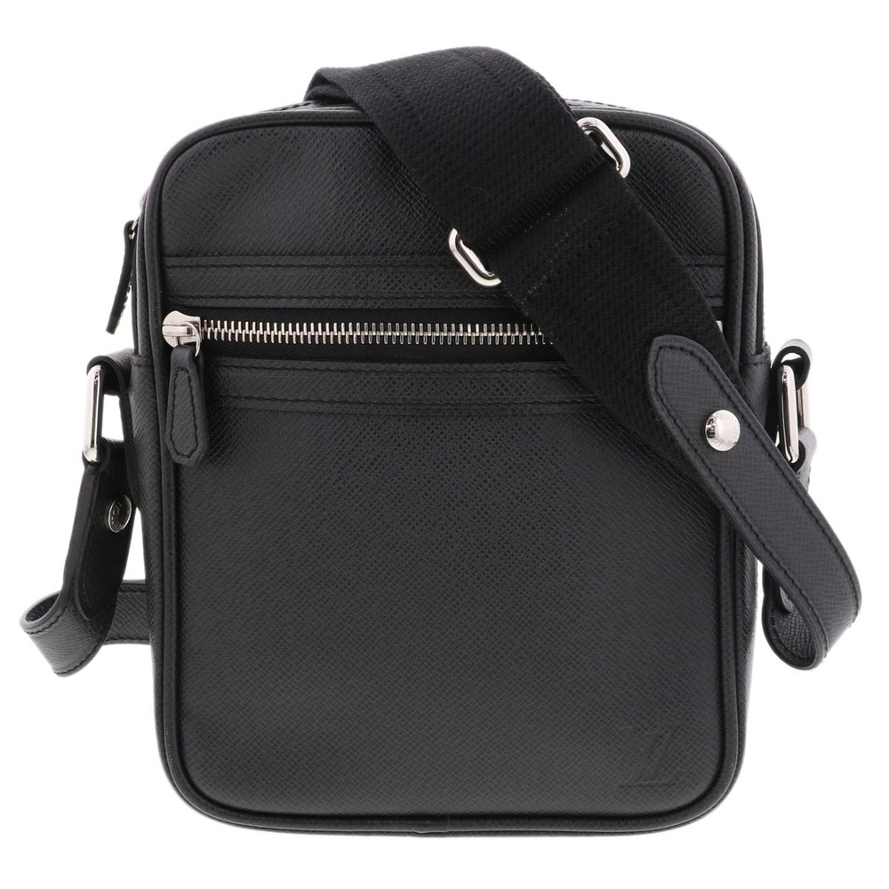 LOUIS VUITTON Dimitri Shoulder Bag Taiga Black